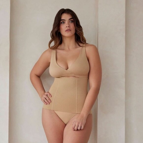 Bumpsuit Support Waist Trainer Beige Belly Band Postpartum Supportwear Maternity - Picture 4 of 9